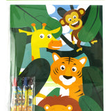 Safari Animals Coloring Books with Crayons – Set of 6 or 12