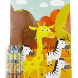 Safari Animals Coloring Books with Crayons – Set of 6 or 12