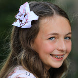 Western Horse Embroidery Ruffle Edge Girls Hairpin 4 Inch