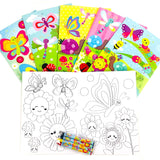 Butterfly & Flowers Coloring Books with Crayons – Set of 6 or 12