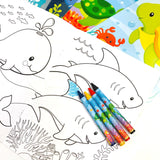 Sea Animals Coloring Books with Crayons – Set of 6 or 12