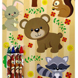 Woodland Animals Coloring Books with Crayons – Set of 6 or 12