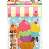 Ice Cream Coloring Books with Crayons – Set of 6 or 12
