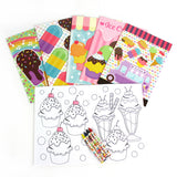 Ice Cream Coloring Books with Crayons – Set of 6 or 12