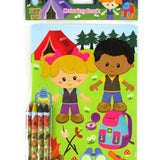 Camping Coloring Books with Crayons – Set of 6 or 12