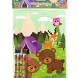 Camping Coloring Books with Crayons – Set of 6 or 12