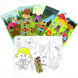 Camping Coloring Books with Crayons – Set of 6 or 12