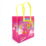 Rainbow Unicorn Bows Emoji Party Favor Bags Treat Bags - Set of 6 or 12