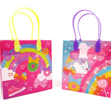 Rainbow Unicorn Bows Emoji Party Favor Bags Treat Bags - Set of 6 or 12