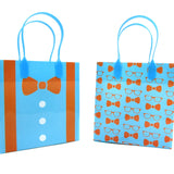 Orange Bow Tie Suspenders Party Favor Bags Treat Bags - Set of 6 or 12