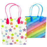 Rainbow Themed Party Favor Treat Bags - Set of 6 or 12