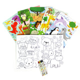 Animal Coloring Books with Crayons – Set of 6 or 12