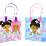 Rainbow Mermaid Party Favor Treat Bags - Set of 6 or 12
