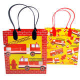 Fire Trucks Party Favor Bags Treat Bags - Set of 6 or 12