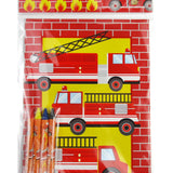 Fire Trucks Coloring Books with Crayons – Set of 6 or 12