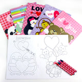 Valentine's Day Coloring Books with Crayons – Set of 6 or 12