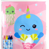 Narwhal Coloring Books with Crayons – Set of 6 or 12