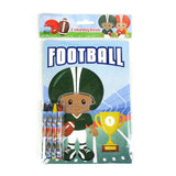 Football Coloring Books with Crayons – Set of 6 or 12