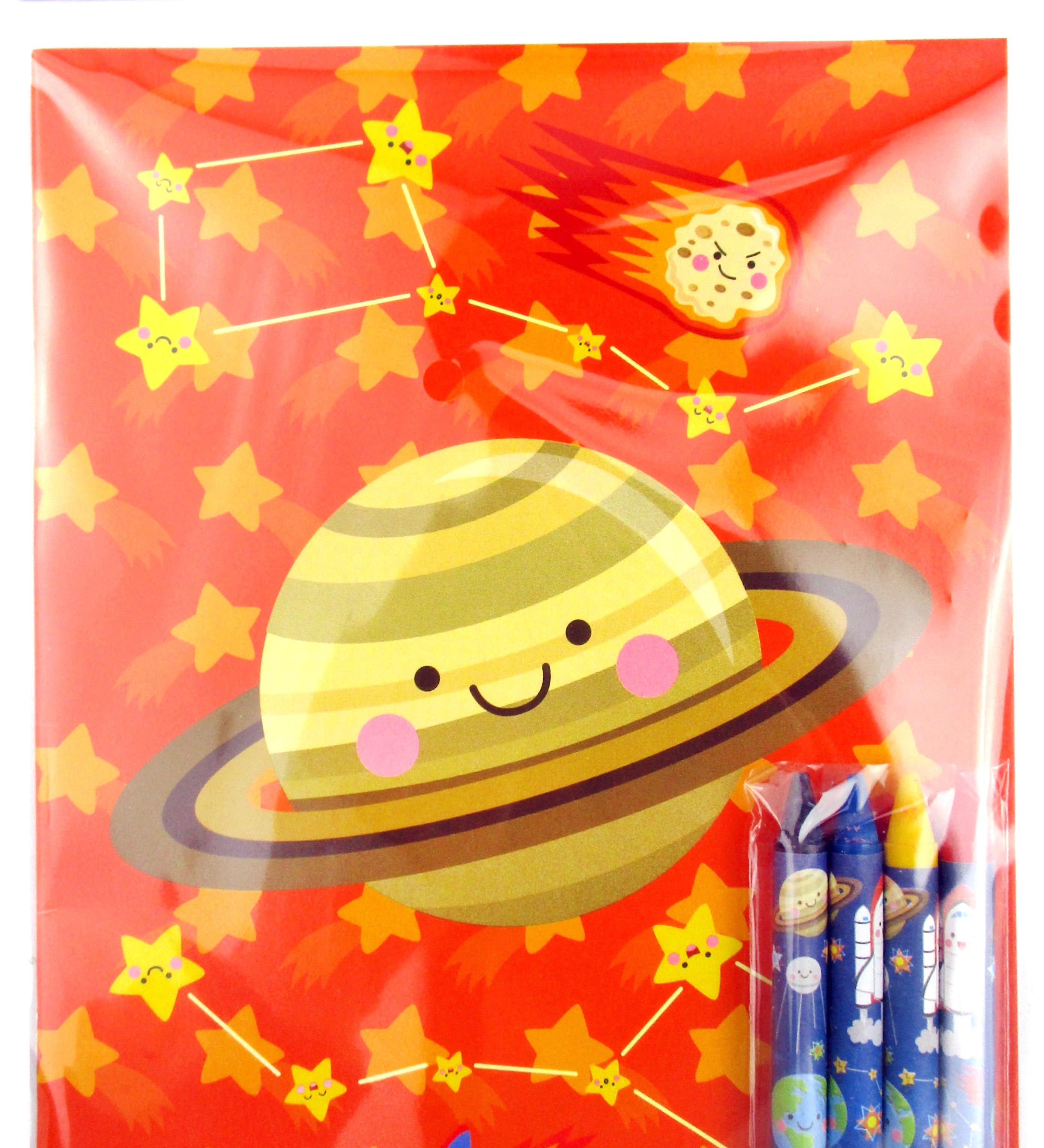 Outer Space Coloring Books with Crayons