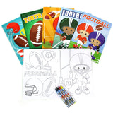 Football Coloring Books with Crayons – Set of 6 or 12