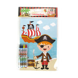 Pirate Coloring Books with Crayons – Set of 6 or 12