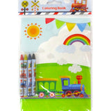 Train Coloring Books with Crayons – Set of 6 or 12