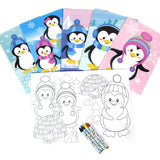 Penguin Coloring Books with Crayons  – Set of 6 or 12