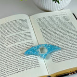 Acrylic Page Holder – Crescent Shape Glitter Thumb Book Holder for Comfortable Reading