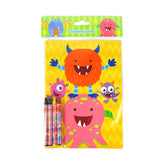 Monster Coloring Books with Crayons – Set of 6 or 12