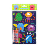 Monster Coloring Books with Crayons – Set of 6 or 12