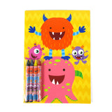 Monster Coloring Books with Crayons – Set of 6 or 12