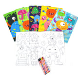 Monster Coloring Books with Crayons – Set of 6 or 12