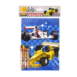Race Car Coloring Books with Crayons – Set of 6 or 12