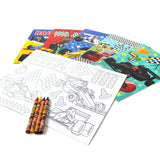 Race Car Coloring Books with Crayons – Set of 6 or 12