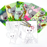 Koalas Coloring Books with Crayons – Set of 6 or 12