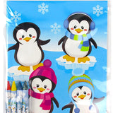 Winter Penguin Coloring Books with Crayons  – Set of 6 or 12