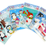 Winter Penguin Coloring Books with Crayons  – Set of 6 or 12