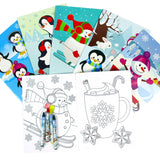 Winter Penguin Coloring Books with Crayons  – Set of 6 or 12