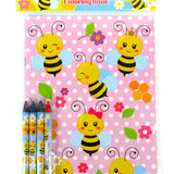 Honeybees Coloring Books with Crayons – Set of 6 or 12