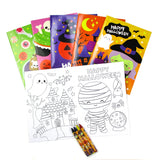 Spooky Halloween Coloring Books with Crayons - Set of 6 or 12