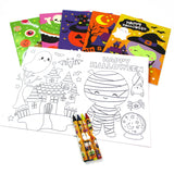 Spooky Halloween Coloring Books with Crayons - Set of 6 or 12
