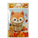 Cozy Autumn Animals Coloring Books with Crayons - Set of 6 or 12