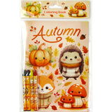 Cozy Autumn Animals Coloring Books with Crayons - Set of 6 or 12