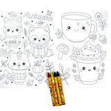 Cozy Autumn Animals Coloring Books with Crayons - Set of 6 or 12