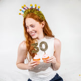 Gold Confetti Number Cake Toppers: 0-9