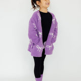 Lilac/Coconut Bow Cozy Socks
