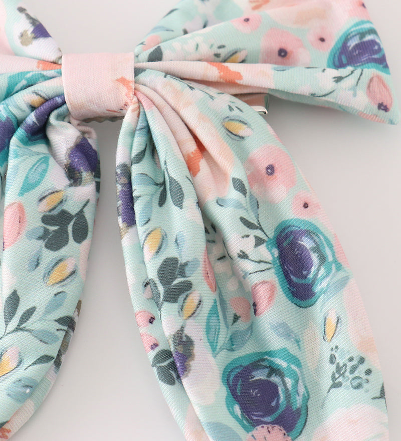 Green garden serenity print girl sailor bow