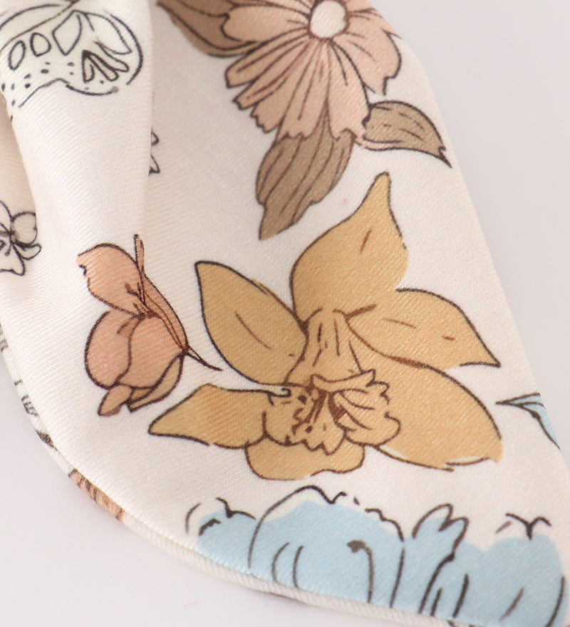 Floral print 1pc hair bow