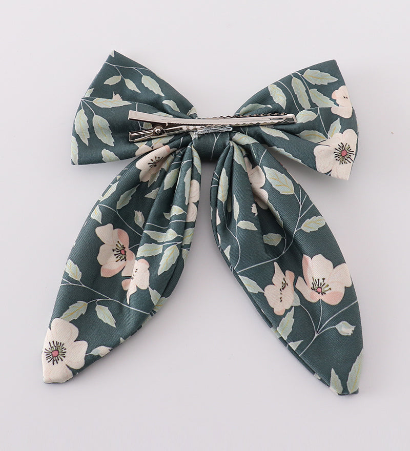 Green forest bloom print girl sailor bow