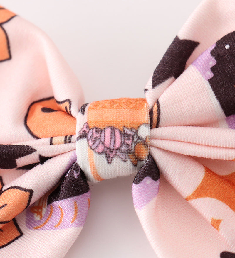 Happy halloween piggie hair bow